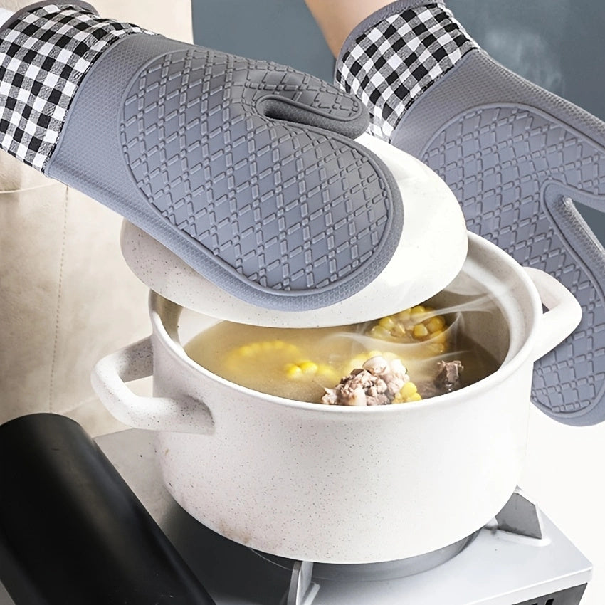 1pcs Silicone Oven Mitts; Heat Insulation Pad; Microwave Oven Gloves