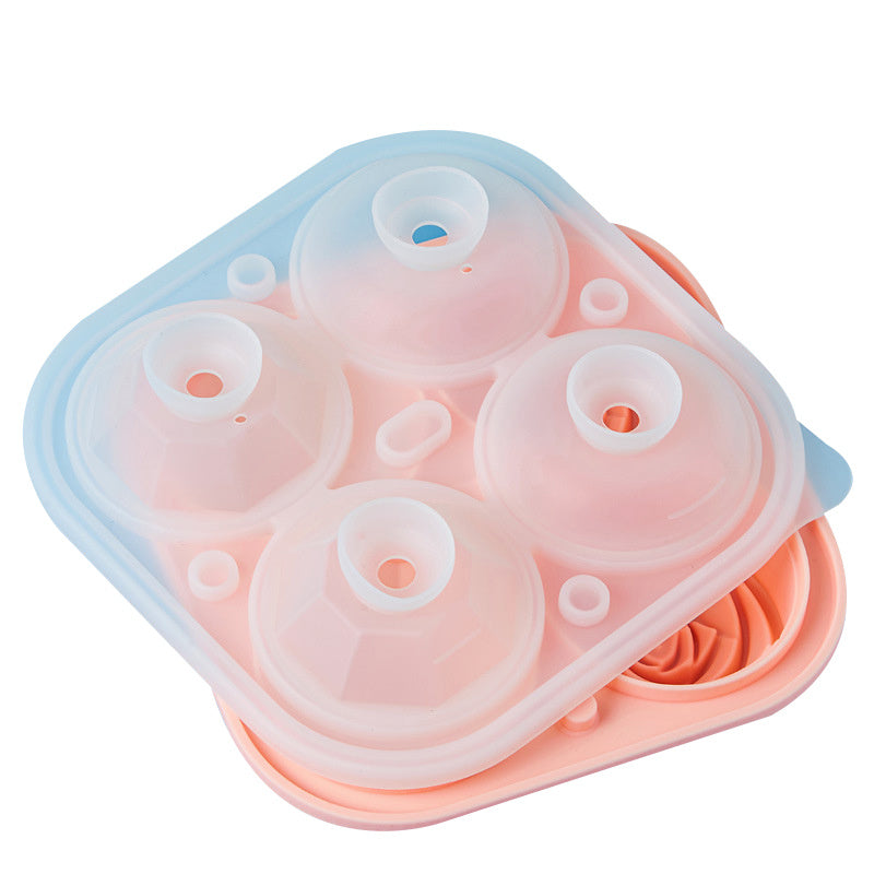 Ice Cube Tray; 2.5inch Ice Cube Molds; 2 Cavity Silicone Rose & 2 Diamond Ice Ball Maker