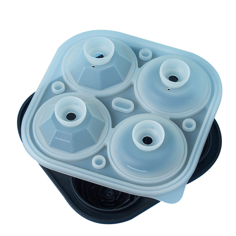 Ice Cube Tray; 2.5inch Ice Cube Molds; 2 Cavity Silicone Rose & 2 Diamond Ice Ball Maker