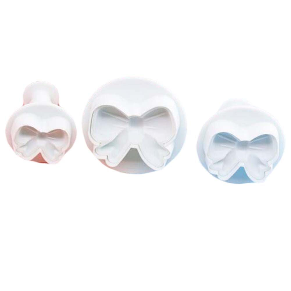 2 Sets Bowknot Shape Fondant Plunger Cutter Set Sugarcraft Cake Cookies Cupcake Decorating Tool DIY Mold