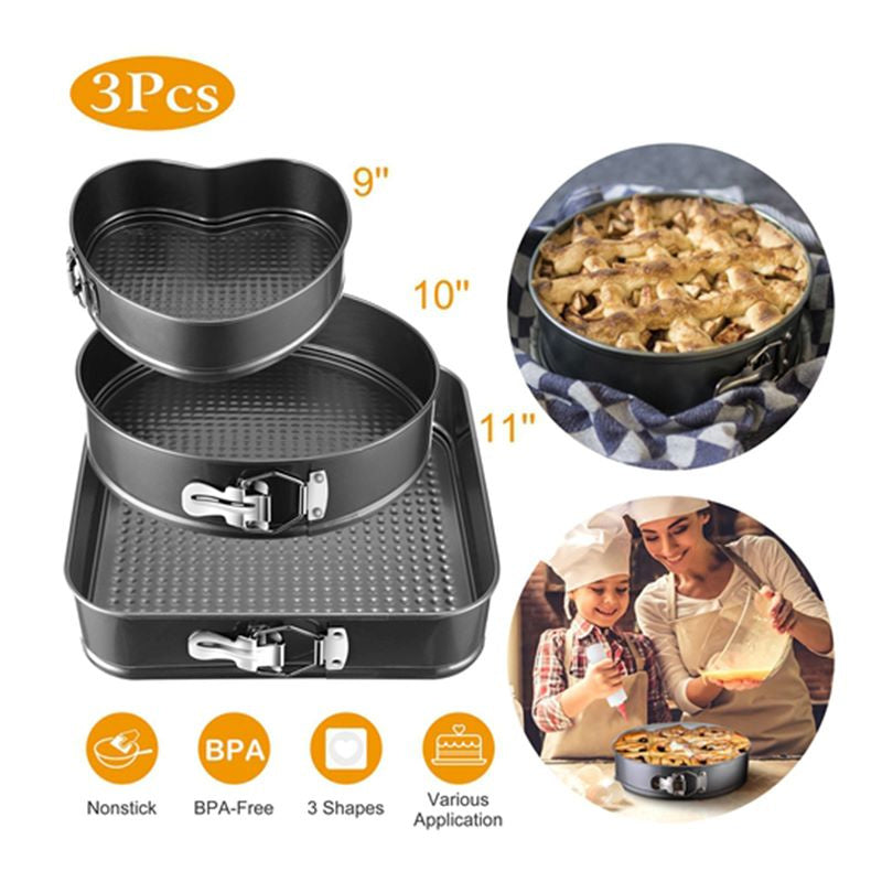 Removable Bottom 3Pcs/Set Non-stick Springform Cake Pan