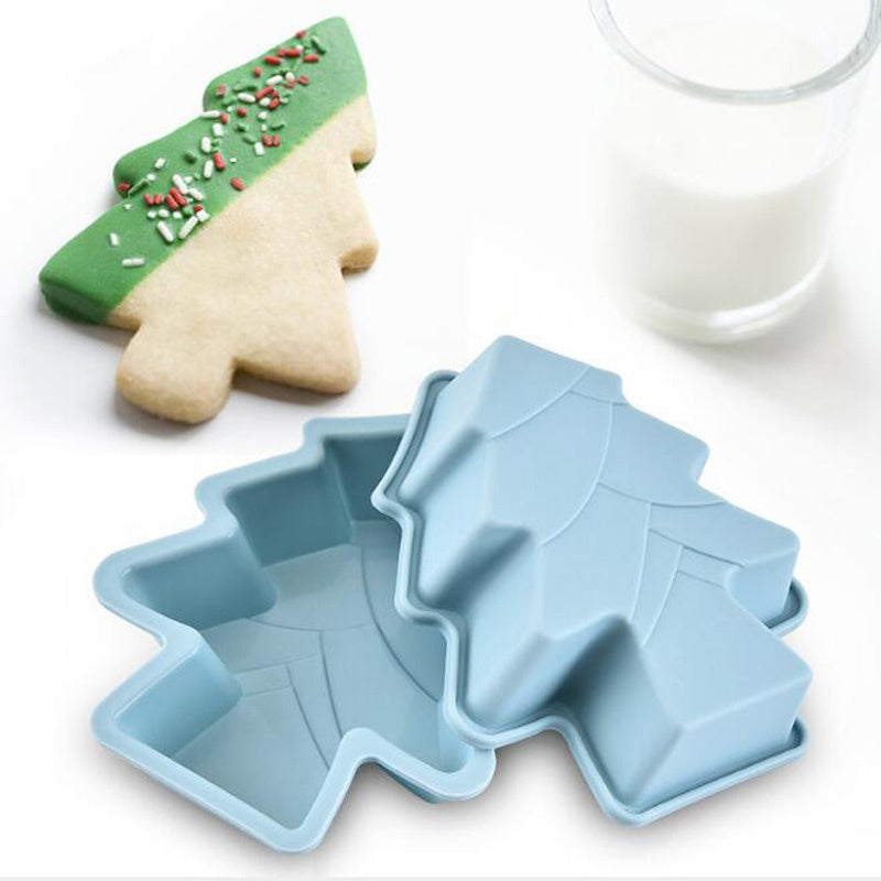 Christmas Tree Cookie Cutter 3 pcs Non-Stick Cupcake Molds Reusable Baking Cups Bakeware Bread Cake Biscuits Molds Chocolate Mold Decorating Tool