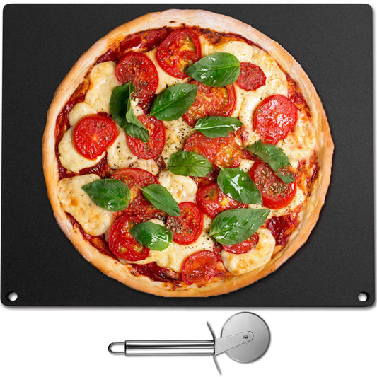 VEVOR Steel Pizza Stone for Oven, Steel Pizza Plate, A36 Steel Baking Steel Pizza Stone for Grill, Steel Pizza Pan with 20x Higher Conductivity for Pizza & Bread Indoor & Outdoor (Balck)
